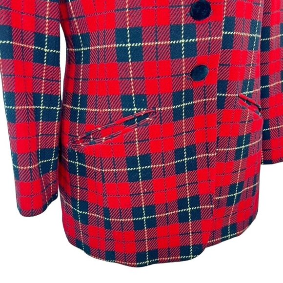 Vintage Pendleton Womens Tartan Plaid Blazer Jacket Sz M 100% Virgin Wool Lined - Picture 7 of 13